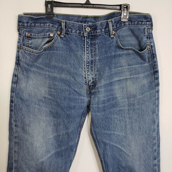 Levi's 505 Jeans Size 40 x 27 Regular Fit Straight Leg Medium Wash Denim Blue - Picture 5 of 11